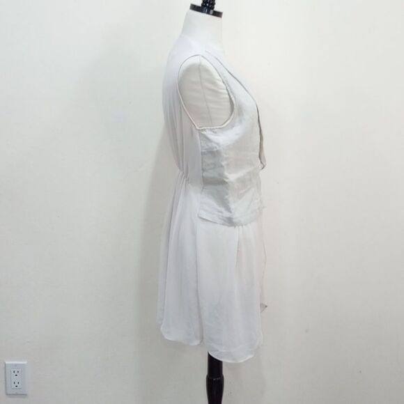 Preen  - Thornton Bregazzi By Culture Museum  Beige Linen & Chiffon Boho Vest - - Picture 5 of 7